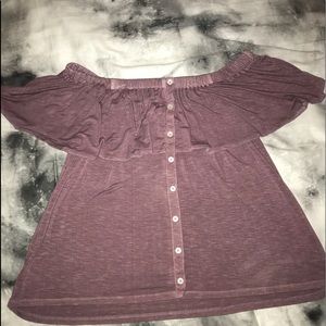 Off the shoulder purple top